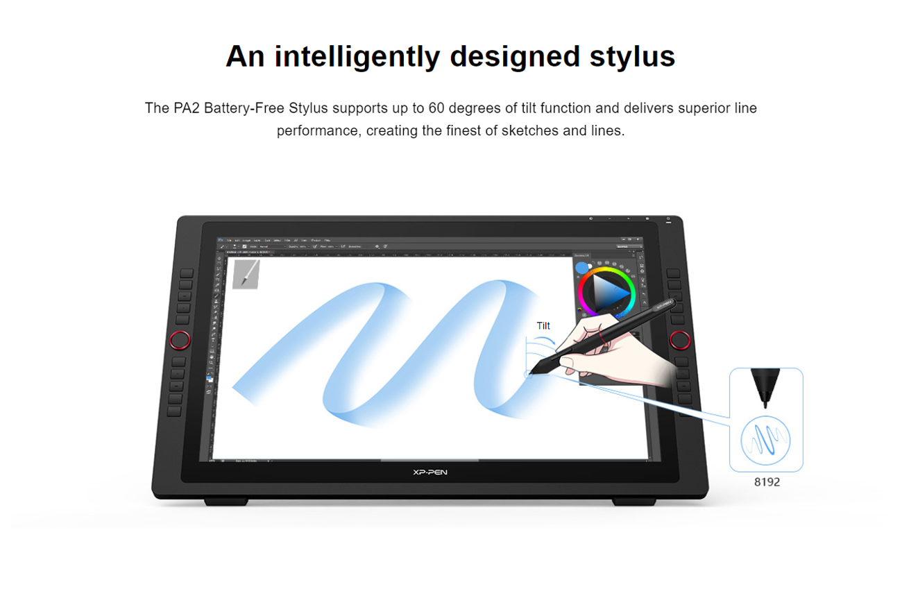 XPPEN Artist24 Pro Drawing Monitor 24 Inch Pen Display Graphic Monitor QHD 2K Monitor with Two